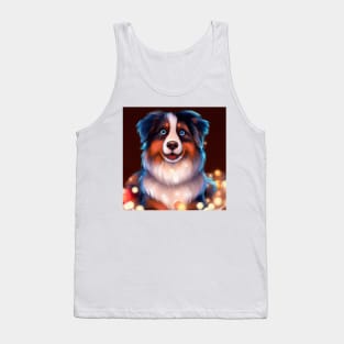 Cute Australian Shepherd Drawing Tank Top